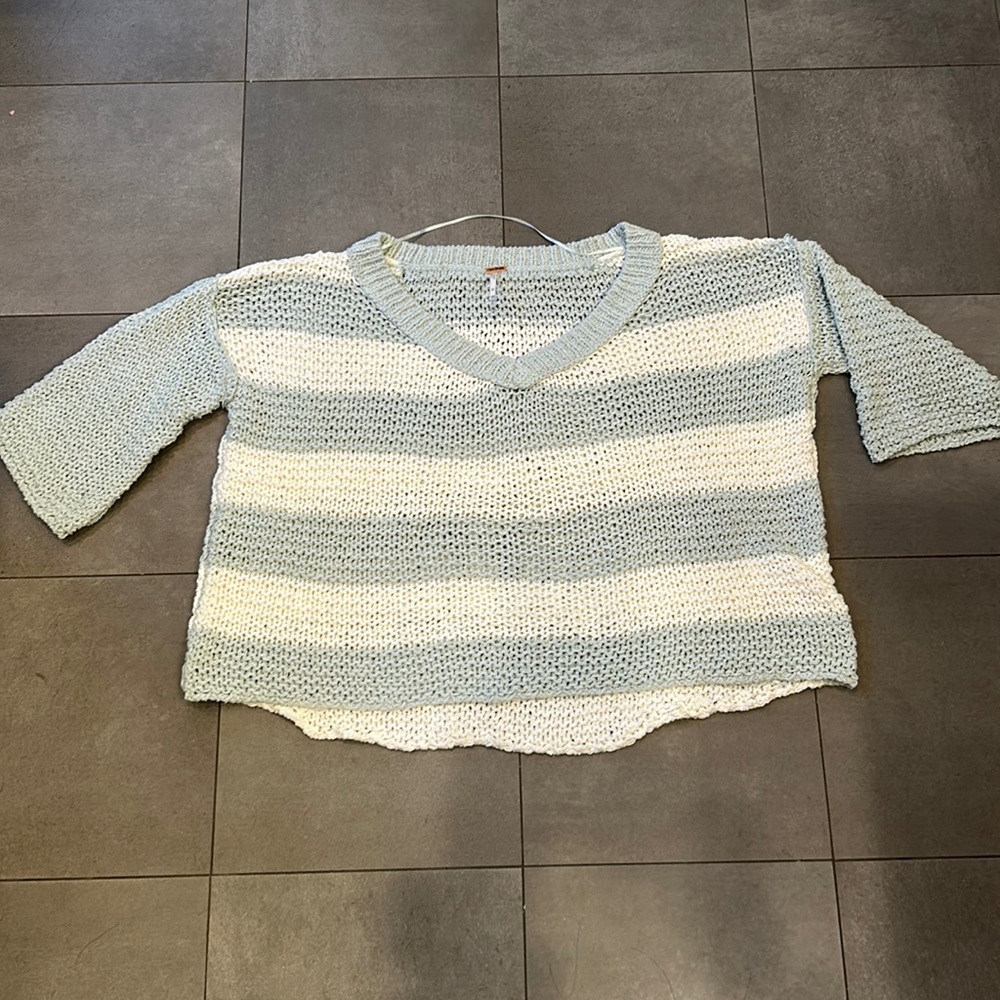 Free People Loose Fitting Crocheted Sweater